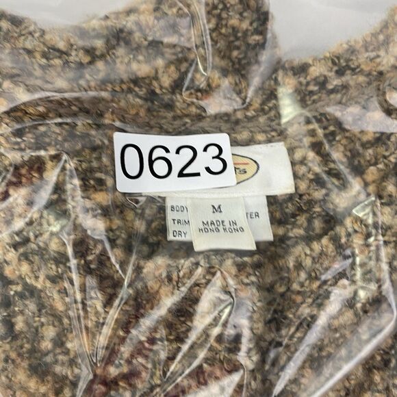 Talbots Sweater Cardigan Womens Medium Brown Wool Blend Long Sleeve Snap Close - Picture 9 of 9